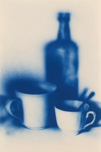 Monochromatic Cobalt Noir style reference image — cyanotype print