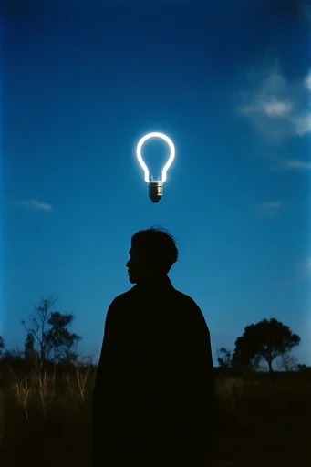 Nocturnal Cobalt Silhouette style reference image — stark silhouette