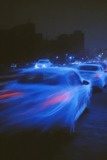 Luminous Nocturnal Ether style reference image — bioluminescent blue glow