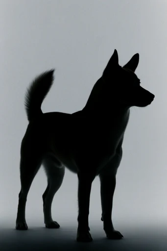 Monochromatic Sculptural Silhouette style reference image — graphic fashion portraiture