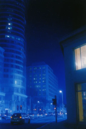 Nocturnal Glitch Noir style reference image — lo-fi cinematic