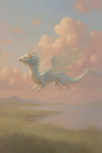 Ethereal Pastel Surrealism style reference image — towering cumulus clouds