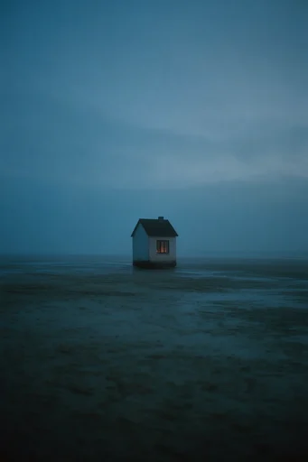 Ethereal Blue Solitude style reference image — melancholic atmosphere