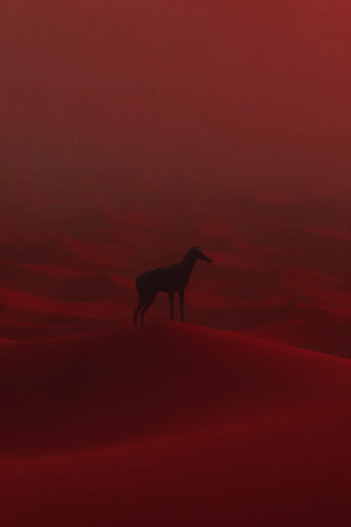 Monochromatic Crimson Noir style AI image example 3