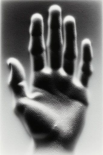 Textured Monochromatic Print style reference image — tactile grain texture