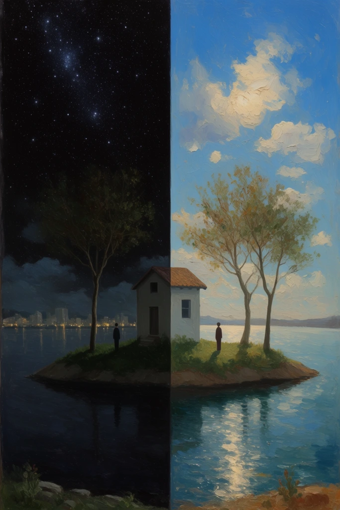 Cosmic Surrealist Oil style AI image example 1