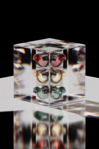 Prismatic Refraction Futurism style reference image — spectral light refraction