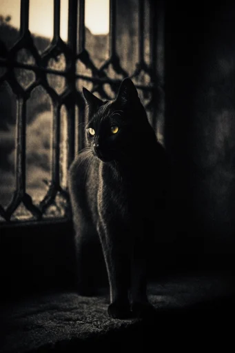 Monochromatic Noir Architecture style reference image — heavy film grain