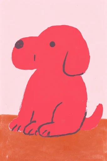 Graphic Red Minimalism style reference image — expressive ink work
