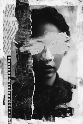 Distressed Monochrome Surrealism moodboard — generate AI images in this style