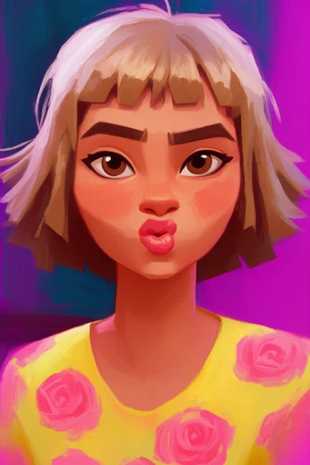 Whimsical Grotesque Pop style reference image — vibrant neon palette