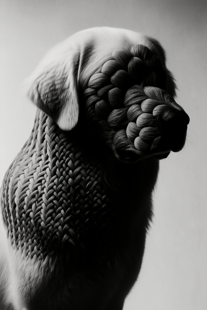 Sculptural Monochrome Minimalism style AI image example 3