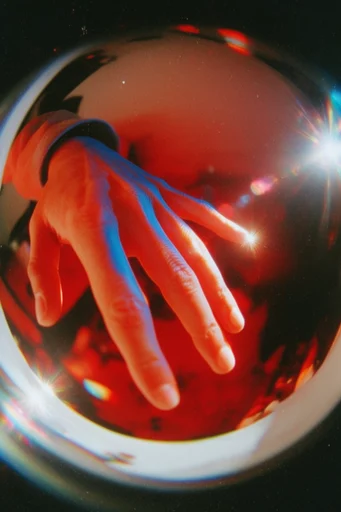 Neon Fisheye Dreamscape style reference image — neon saturated palette