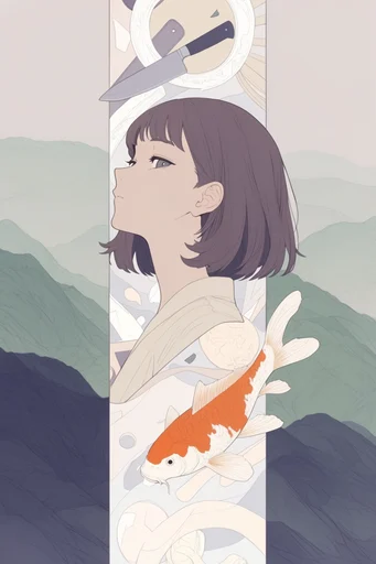 Minimalist Pastel Anime style reference image — minimalist anime illustration