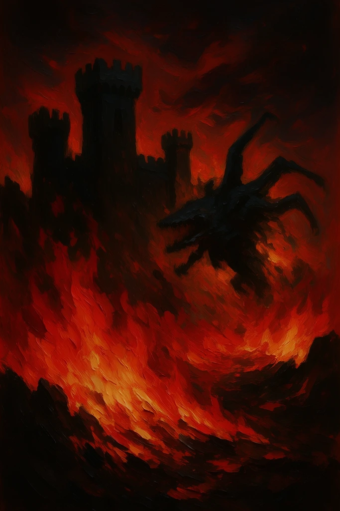Infernal Gothic Impasto style AI image example 2
