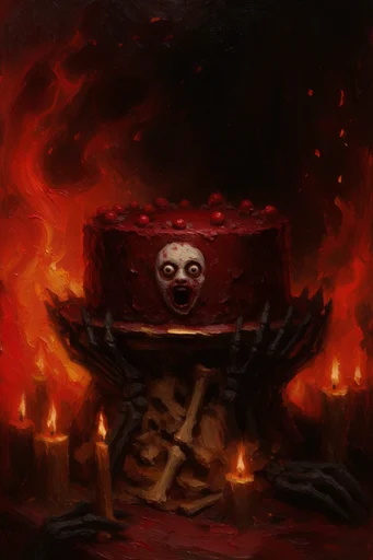 Infernal Gothic Impasto style reference image — high contrast composition