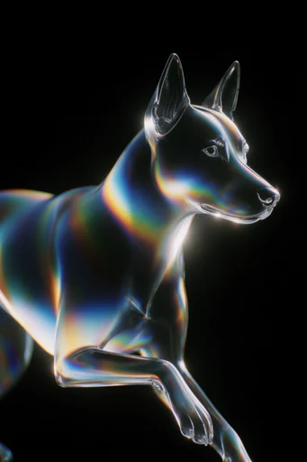 Spectral Glass Minimalism style reference image — translucent crystalline geometry