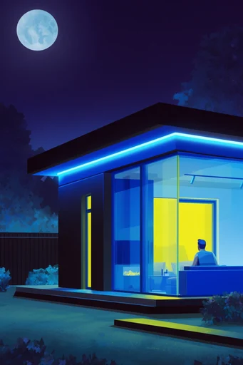 Neon Nocturnal Vectorism style AI image example 4