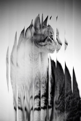 Monochrome Glitch Deconstruction style reference image — monochromatic glitch art