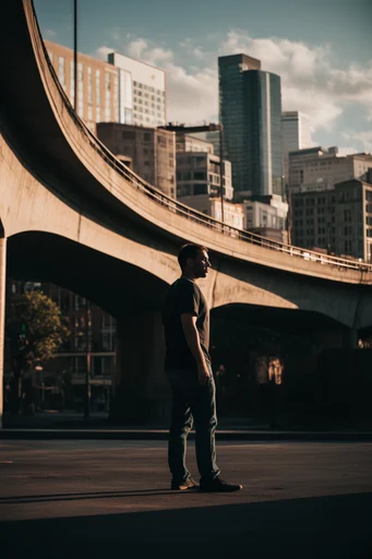 Cinematic Brutalist Solitude style reference image — liminal space