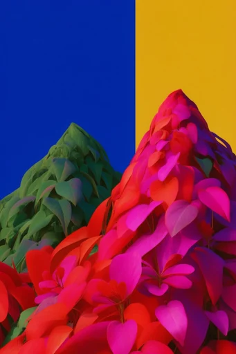 Saturated Graphic Botany style reference image — hyper-saturated