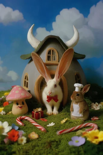 Hyper-Glossy Surrealist Pop style AI image example 4