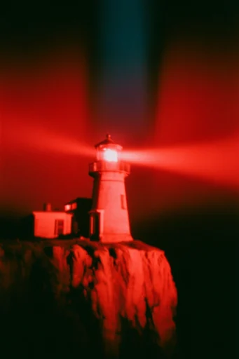 Crimson Analog Noir style reference image — lo-fi light leaks