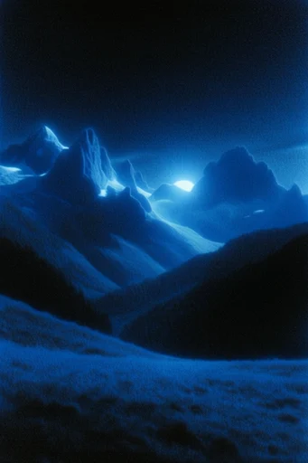 Luminous Indigo Nocturne style reference image — monochromatic cobalt blue