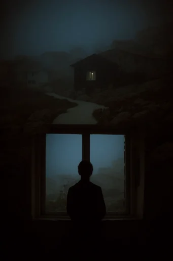 Cinematic Nocturnal Introspection style AI image example 2