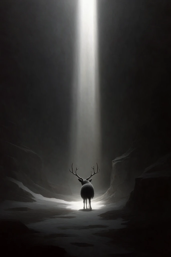 Monolithic Chiaroscuro Minimalism style AI image example 3