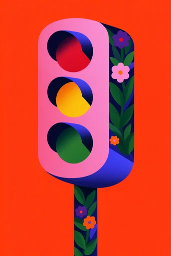 Vibrant Risograph Minimalism style reference image — grainy risograph texture