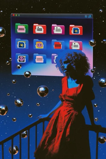 Chrome Synthwave Surrealism moodboard — generate AI images in this style