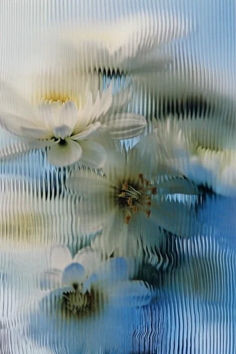 Spectral Glitch Surrealism style reference image — reeded glass distortion