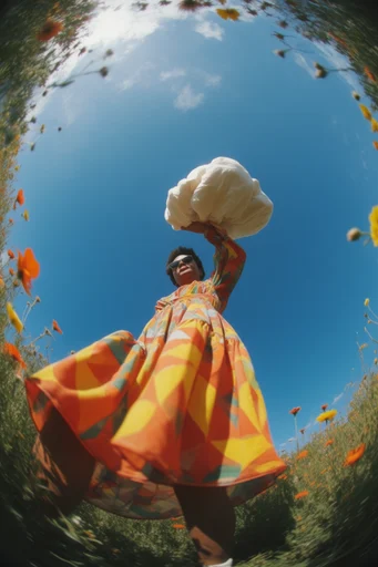 Surreal Fisheye Floral moodboard — generate AI images in this style