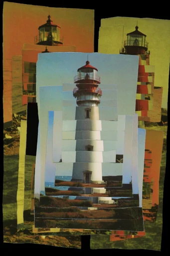 Fragmented Analog Deconstruction style reference image — grid-based photo montage