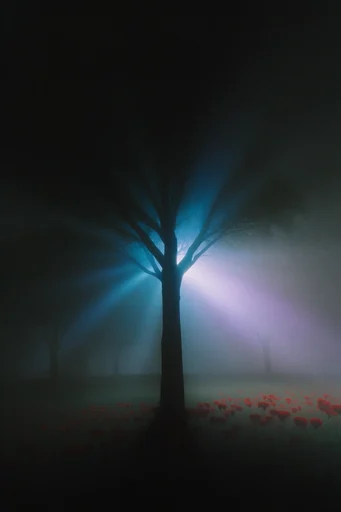 Spectral Noir Luminescence style reference image — mysterious haze