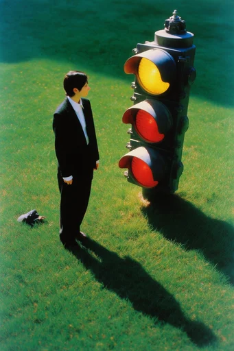 Surreal Retro Sunlight style reference image — absurdist composition