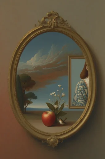 Surrealist Graphic Frame style reference image — surrealist composition