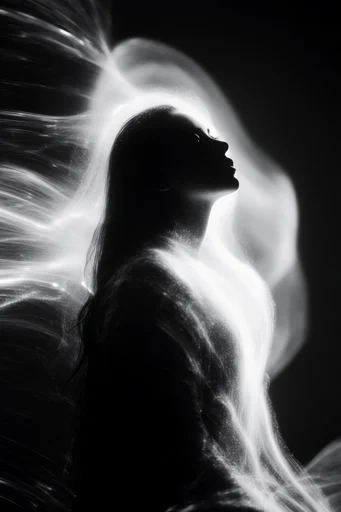 Luminous Void Minimalism style reference image — dramatic backlighting