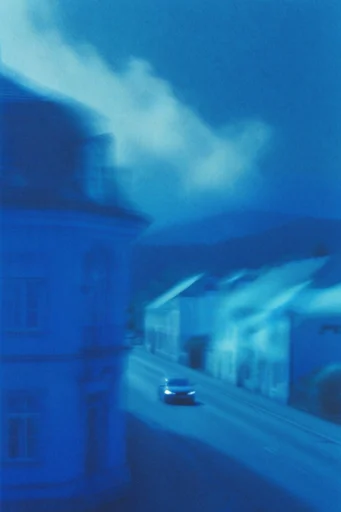 Ethereal Cyan Nocturne style reference image — deep cobalt and cyan palette