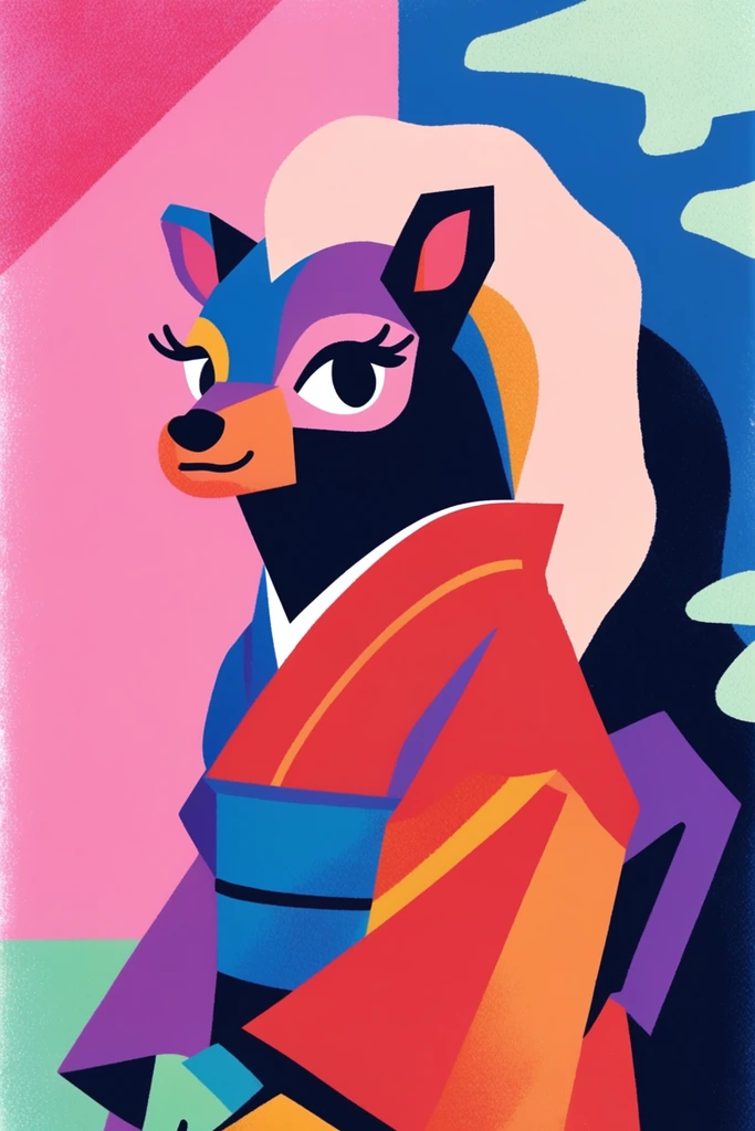 Vibrant Neo-Cubist Vectorism style AI image example 3