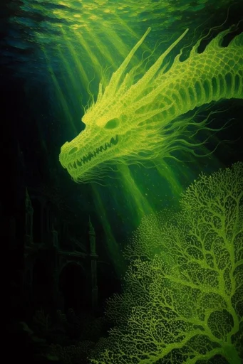 Luminous Abyssal Mysticism style reference image — jewel-toned palette