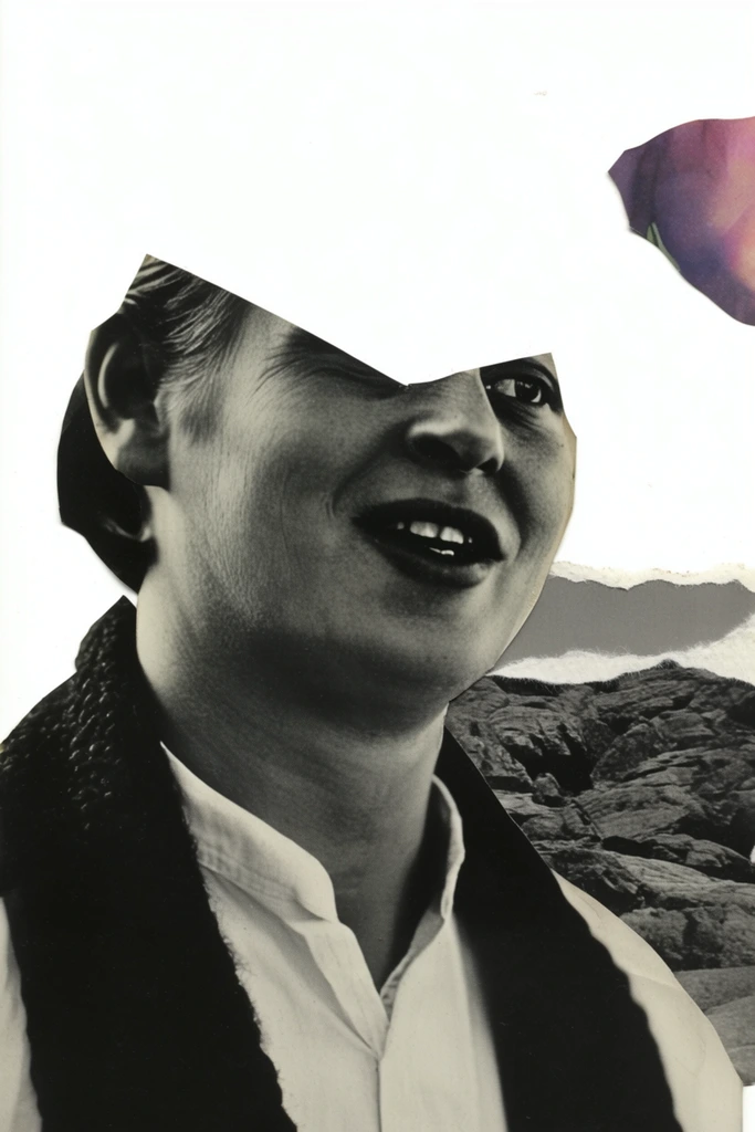 Surrealist Retro Collage style AI image example 1