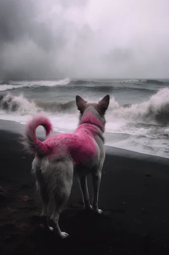 Surreal Neon Melancholy style reference image — overcast misty environment