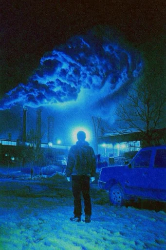 Luminous Indigo Nocturne style reference image — monochromatic cobalt blue