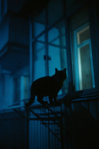 Nocturnal Cyanotype Melancholy style reference image — CRT scanline distortion
