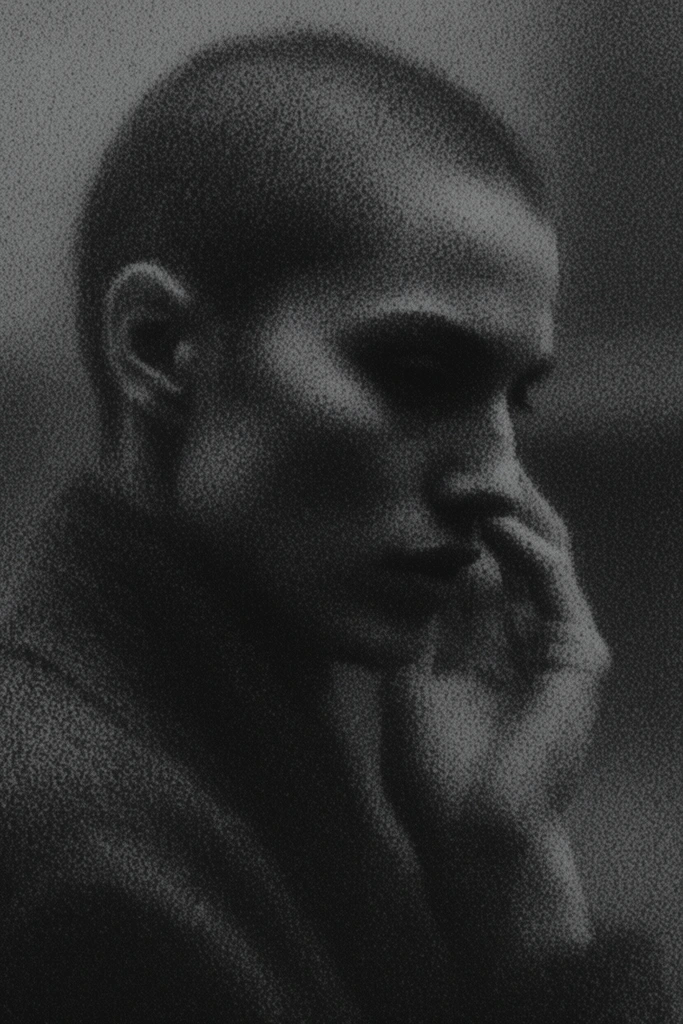Gritty Monochromatic Noir style AI image example 1