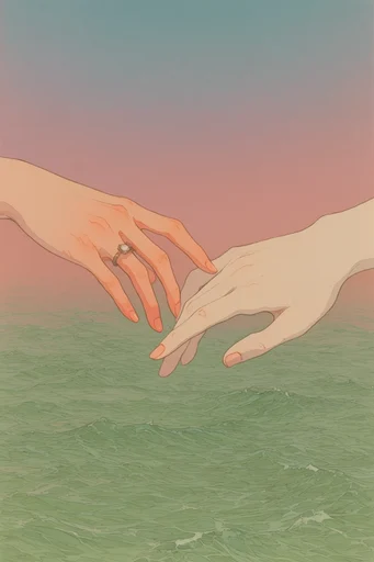 Serene Pastel Surrealism style reference image — clean delicate line art