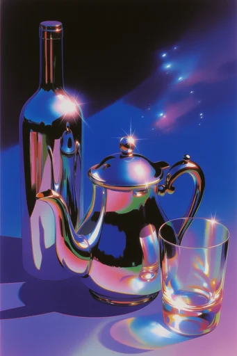 Neon Cosmic Retro-Futurism style reference image — chromatic aberration
