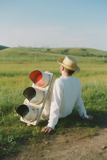 Nostalgic Cinematic Pastoral style reference image — rolling green hills